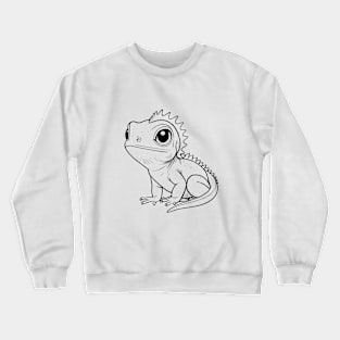 Cute Baby Chameleon Animal Outline Crewneck Sweatshirt